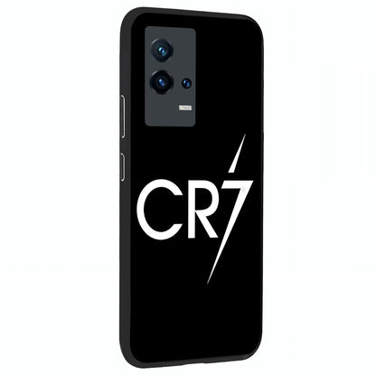 Cr7 Elite Strike Glass Case upright view showcasing energetic football inspired design with modern sports aesthetic.