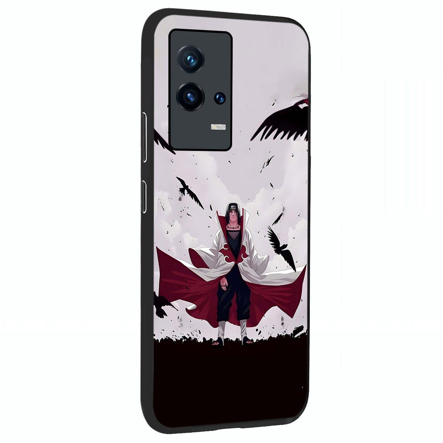 Crimson Crow Ascension Glass Case upright view showcasing dramatic crow artwork with bold gothic theme.