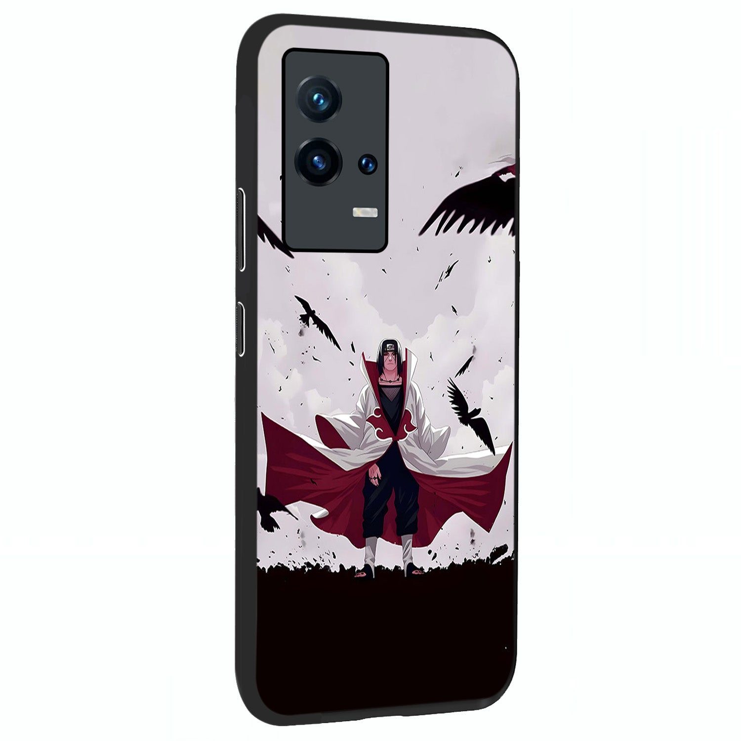 Crimson Crow Ascension Glass Case upright view showcasing dramatic crow artwork with bold gothic theme.