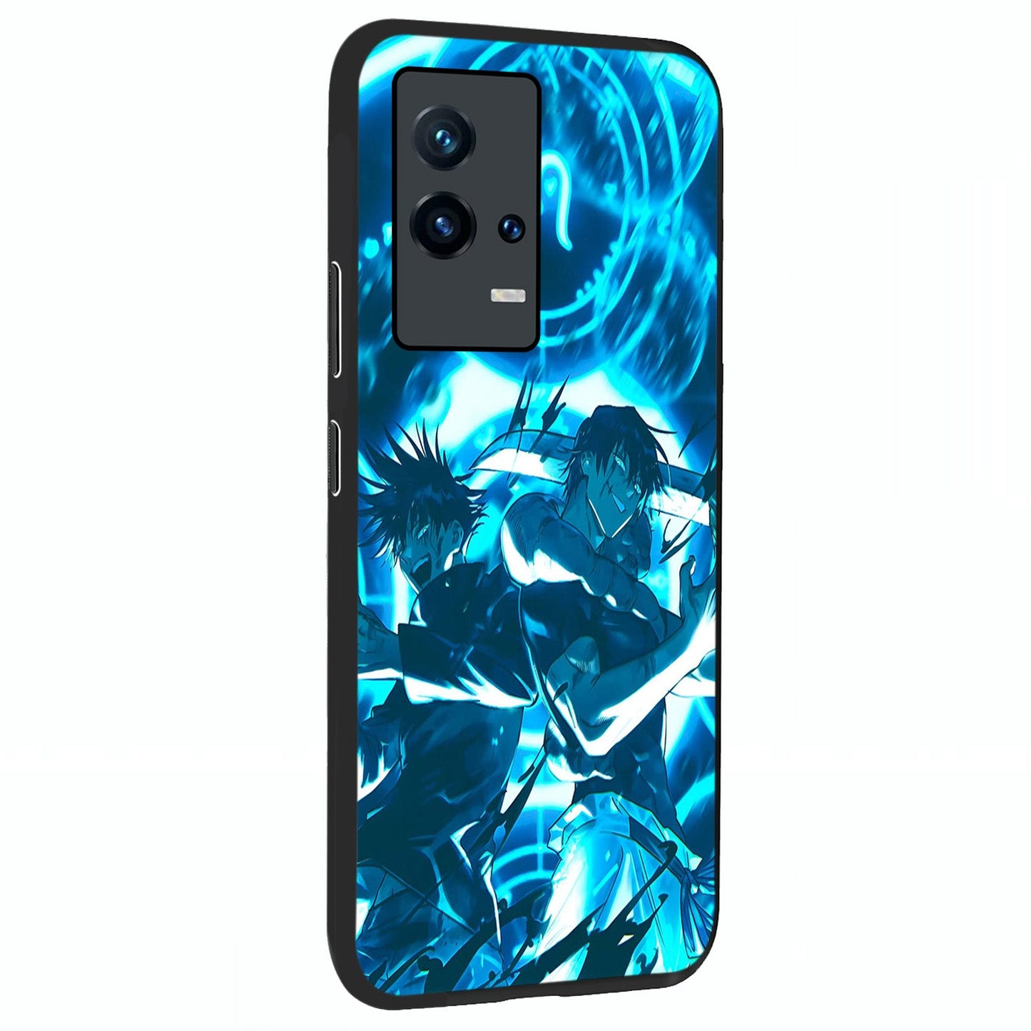 Cursed Energy Clash Glass Case upright view showcasing dramatic clash artwork with bold supernatural theme.