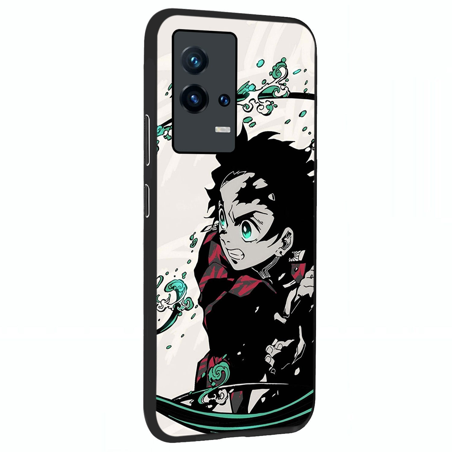 Demon Slayer Glass Case upright view showcasing powerful anime artwork with intense warrior theme.