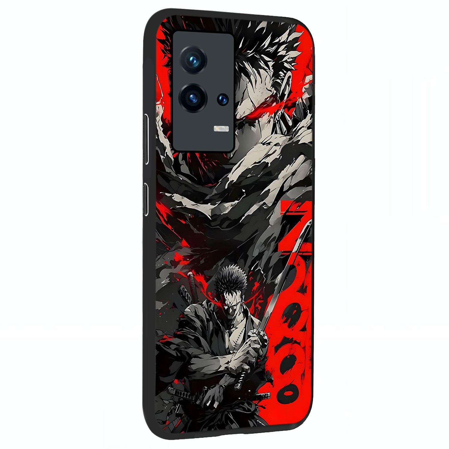 Demon Sword Resolve Glass Case upright view showcasing dramatic warrior artwork with intense battle theme.
