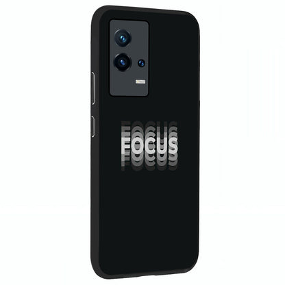 Focus Mode On Glass Case upright view showcasing strong typography statement with sleek motivational theme.