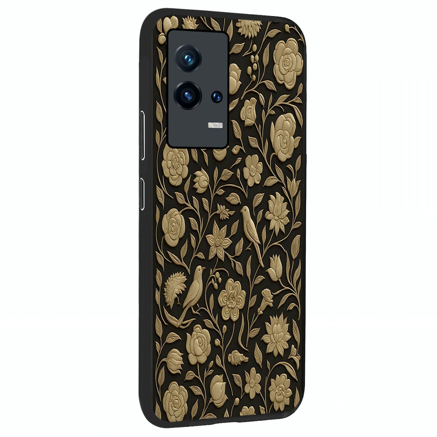 Golden Evil Eye Mandala Glass Case upright view showcasing decorative evil eye mandala artwork with spiritual aesthetic style.