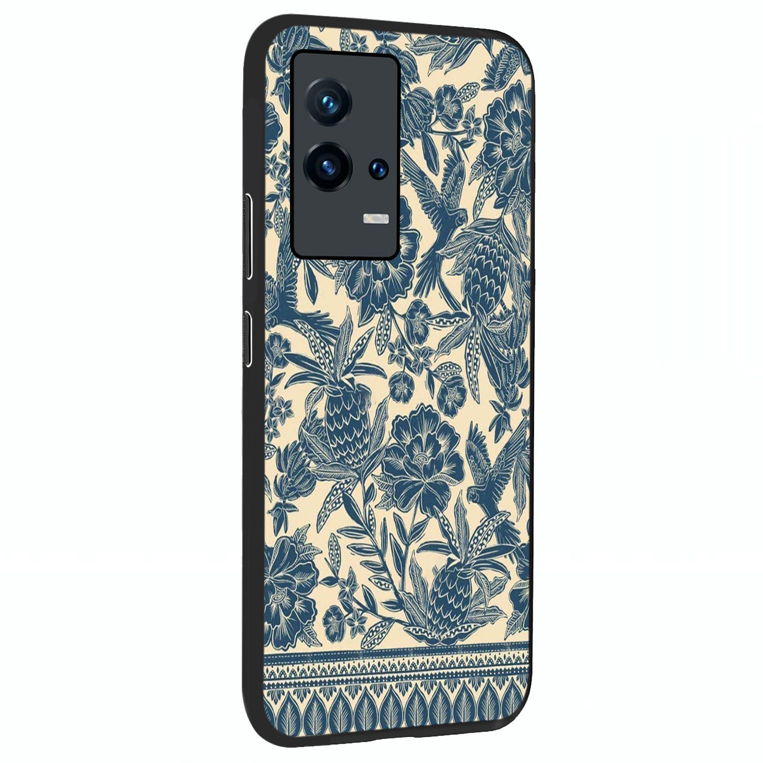 Heirloom Wild Bloom Glass Case upright view showcasing delicate wildflower artwork with timeless floral theme.