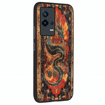 Inferno Dragon Soul Glass Case upright view showcasing intense dragon artwork with fantasy fire theme.