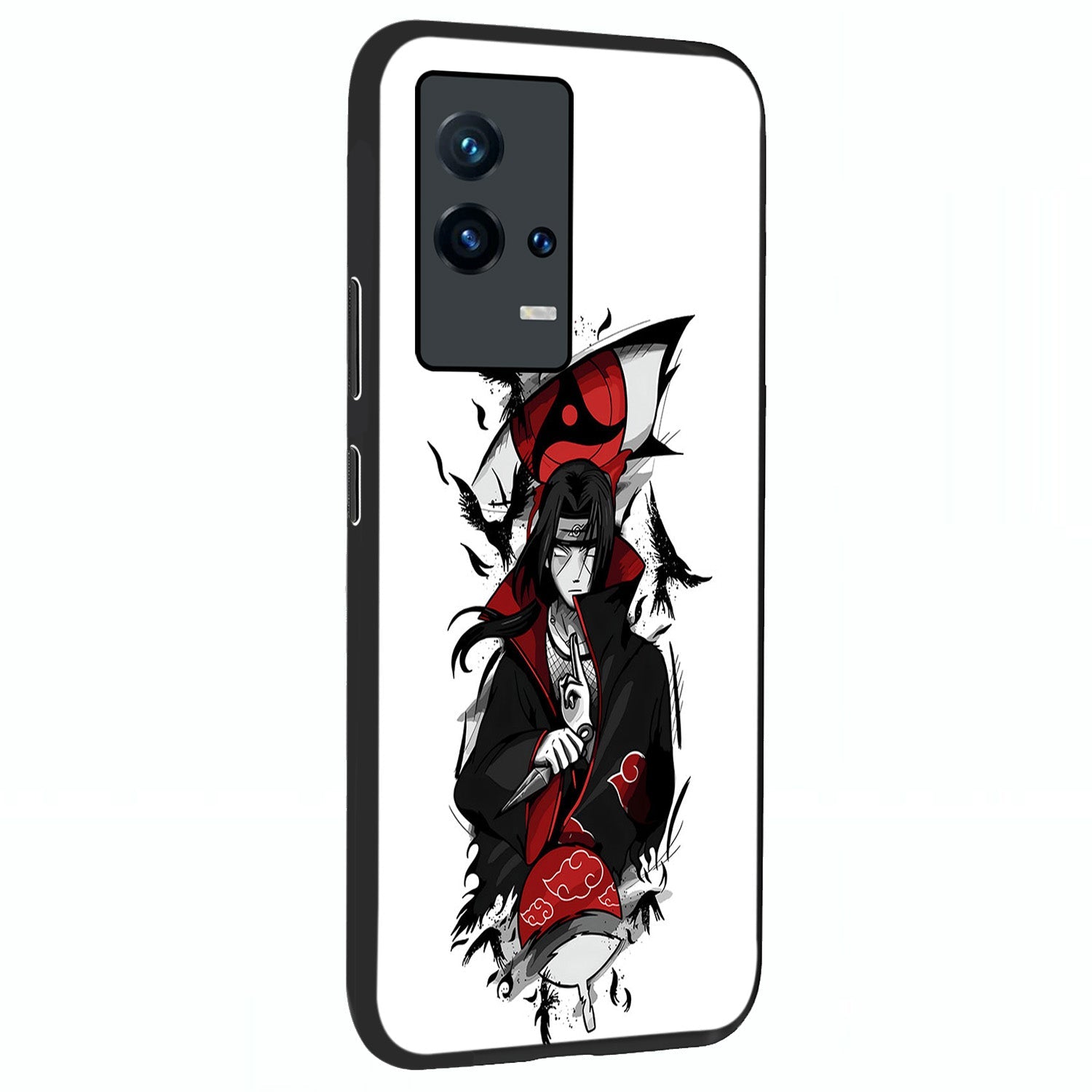 Itachi Limited Edition Naruto Anime Glass Case upright view showcasing intense anime artwork with powerful character theme.