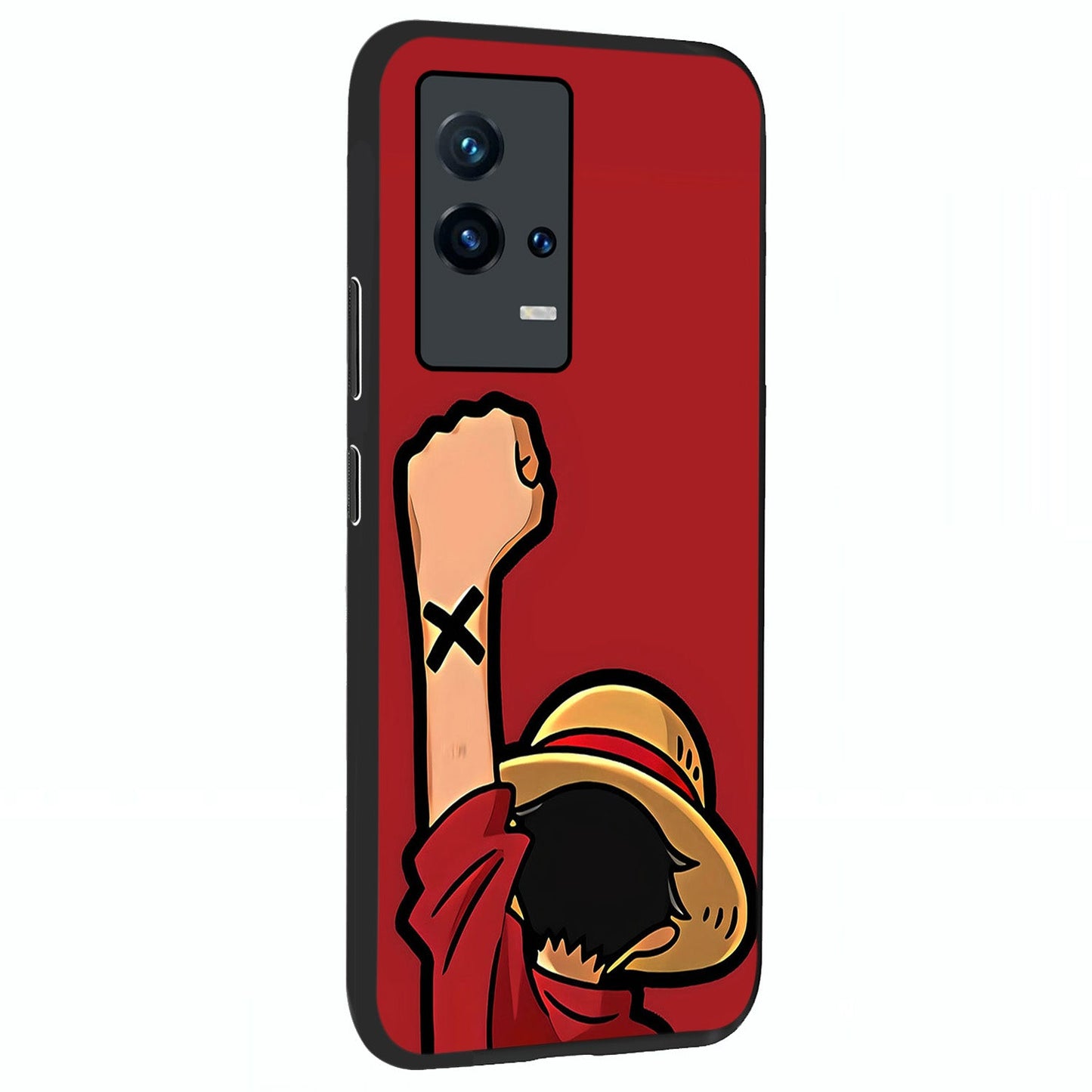 Luffy X Spirit Glass Case upright view showcasing striking anime artwork with adventurous character theme.