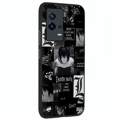 Midnight Chaos Mind Glass Case upright view showcasing expressive abstract artwork with bold dark theme.