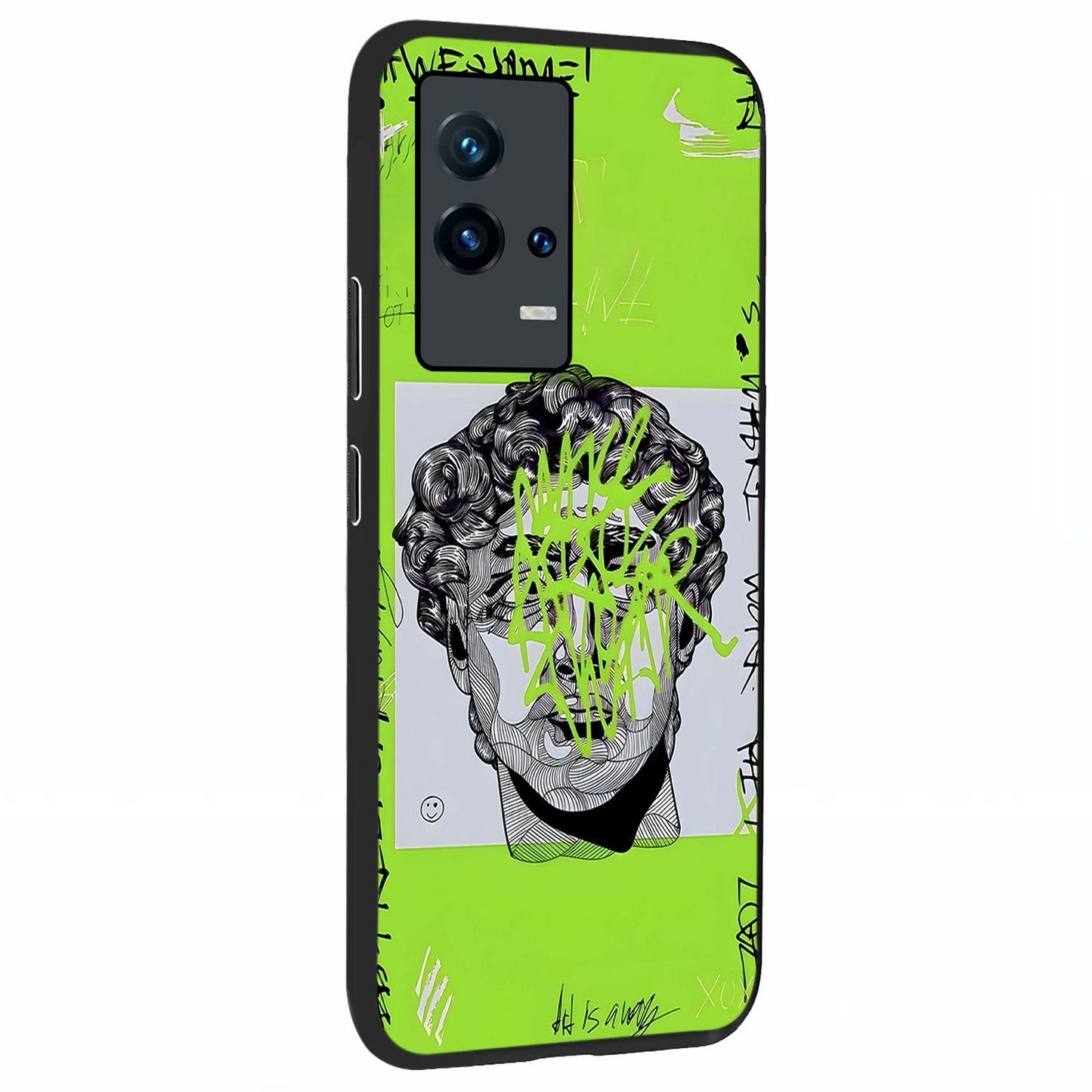 Neo Graffiti Rebellion Glass Case upright view showcasing colorful graffiti artwork with bold modern street style.