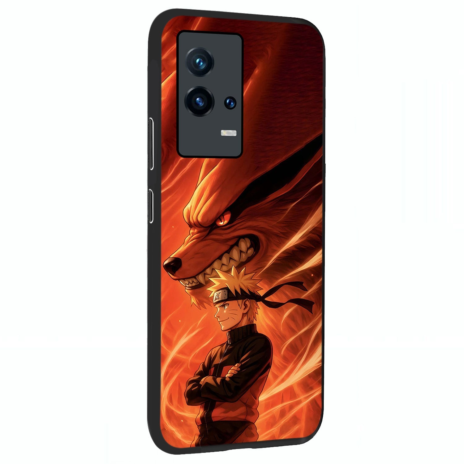 Nine Tails Legacy Glass Case upright view showcasing dramatic nine-tails artwork with intense anime themed design.