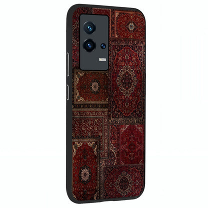 Persian Velvet Tale Glass Case upright view showcasing elegant Persian artwork with classic heritage theme.