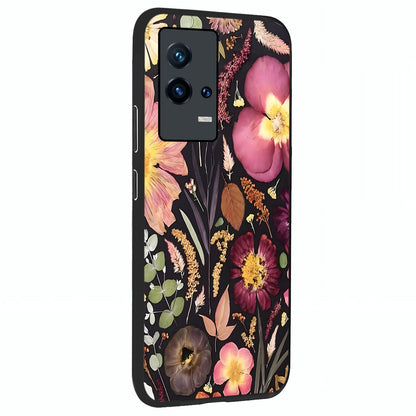 Petal Dream Tapestry Glass Case upright view showcasing detailed floral tapestry artwork with artistic nature theme.