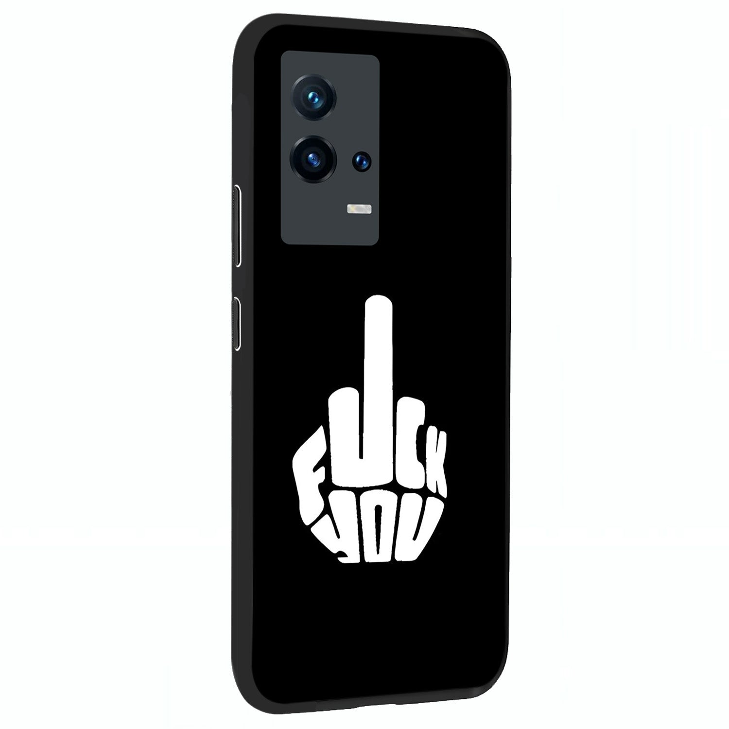 Rebel Mode On Glass Case upright view showcasing striking statement artwork with bold rebellious theme.