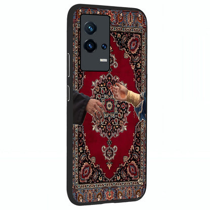 Royal Touch Reach Glass Case upright view showcasing stylish royal inspired artwork with graceful theme.