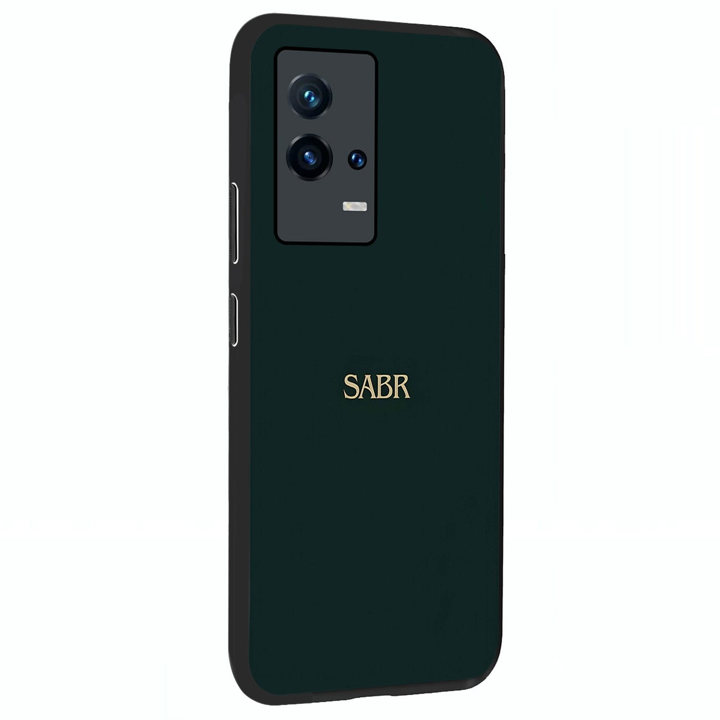 Sabr Minimal Patience Glass Case upright view showcasing calm minimalist artwork with motivational patience theme.