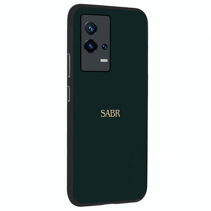 Sabr Minimal Patience Glass Case upright view showcasing calm minimalist artwork with motivational patience theme.