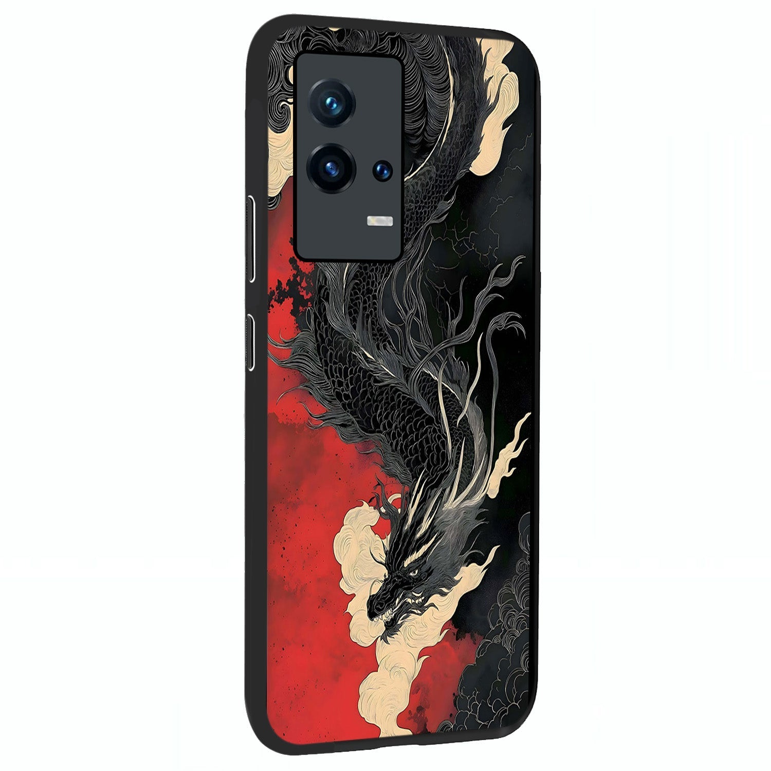 Shadow Dragon Fury Glass Case upright view showcasing intense dragon artwork with dramatic shadow theme.