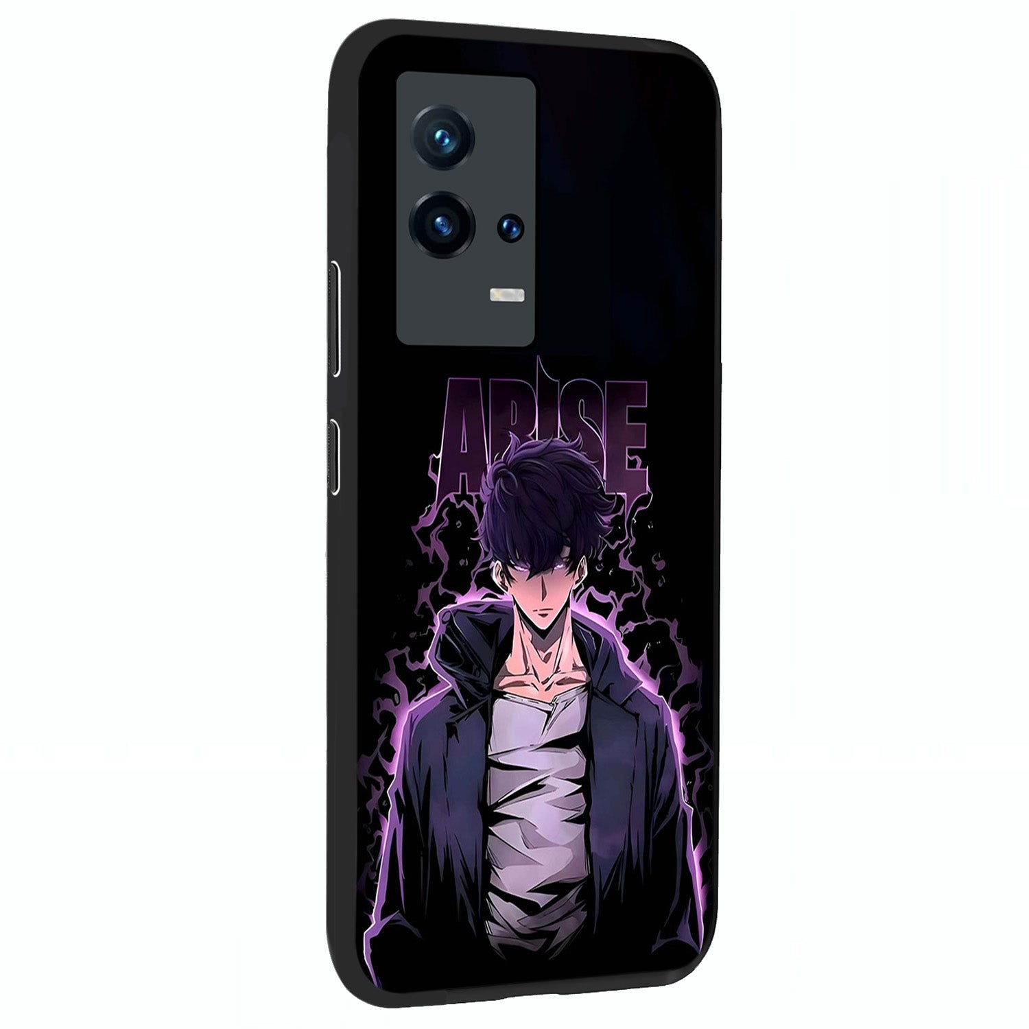 Shadow Monarch Awakening Glass Case upright view showcasing bold monarch artwork with mystical awakening theme.