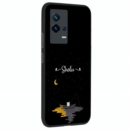Silent Night Row Glass Case upright view showcasing tranquil night artwork with serene landscape theme.