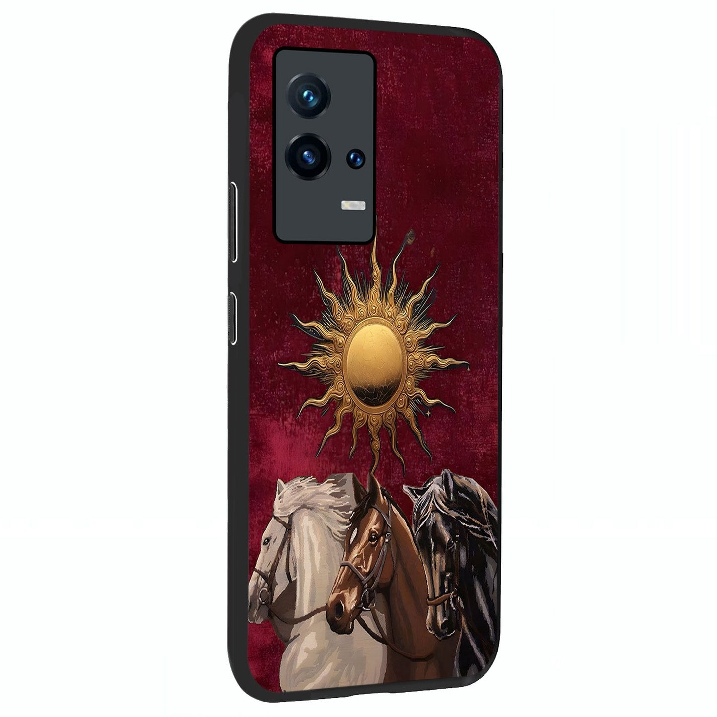 Solar Riders Glass Case upright view showcasing energetic rider artwork with bold adventure theme.