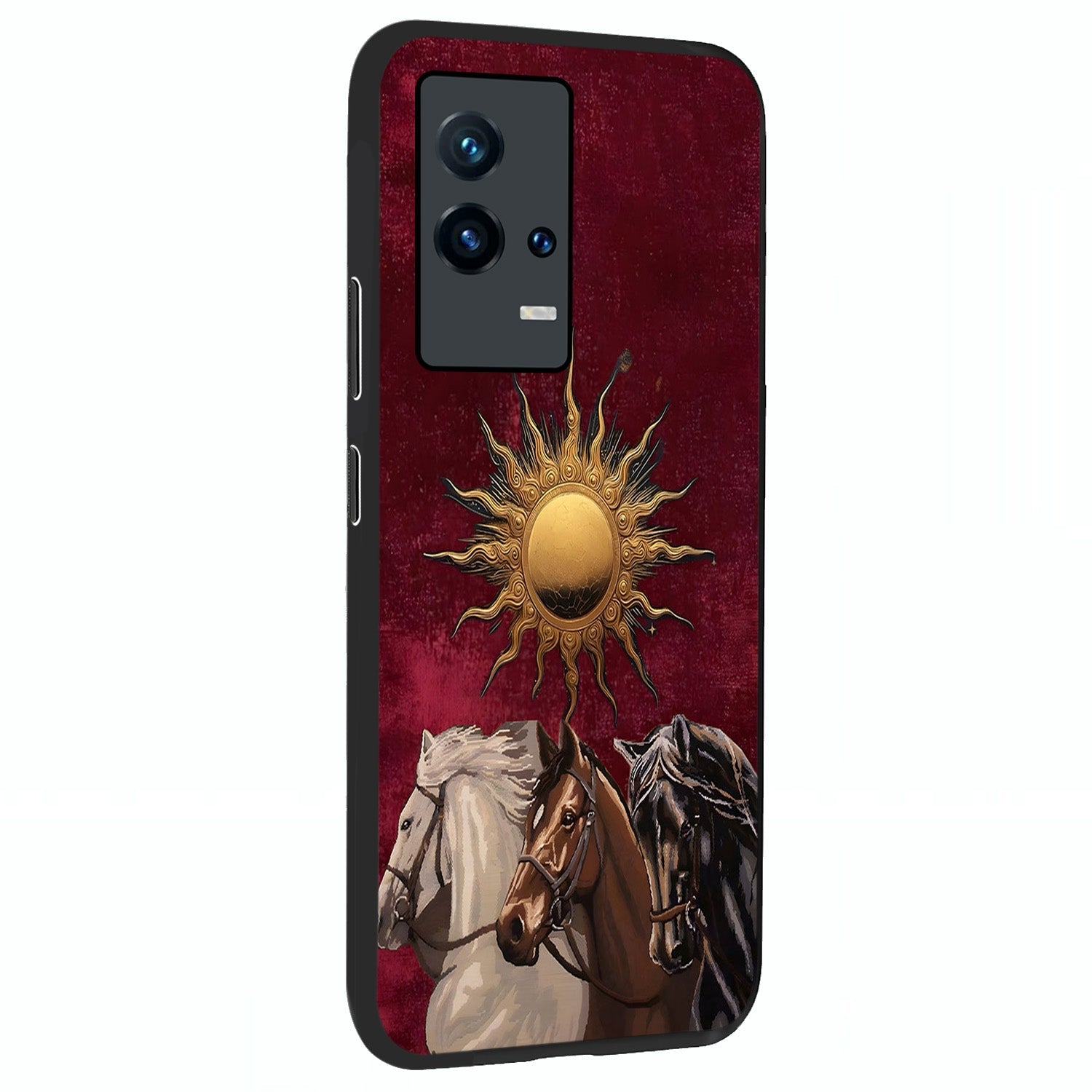 Solar Riders Glass Case upright view showcasing energetic rider artwork with bold adventure theme.