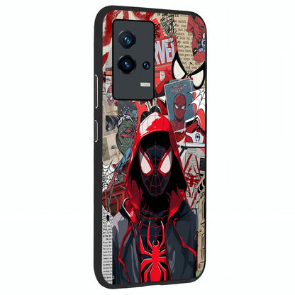 Spider Collage Street Glass Case upright view showcasing bold superhero artwork with urban street theme.