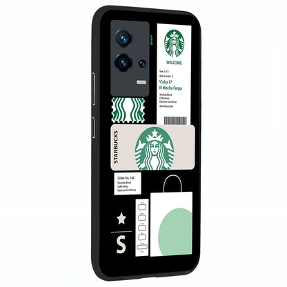 Starbucks Mocha Glass Case upright view showcasing trendy coffee inspired artwork with modern lifestyle theme.