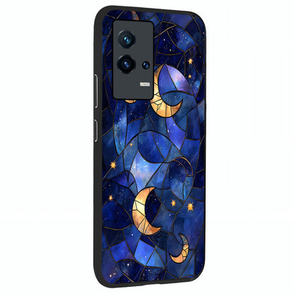 Starlit Sky Tapestry Glass Case upright view showcasing elegant starry sky artwork with cosmic decorative theme.