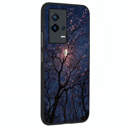 Twilight Sakura Serenade Glass Case upright view showcasing beautiful cherry blossom artwork with serene evening theme.