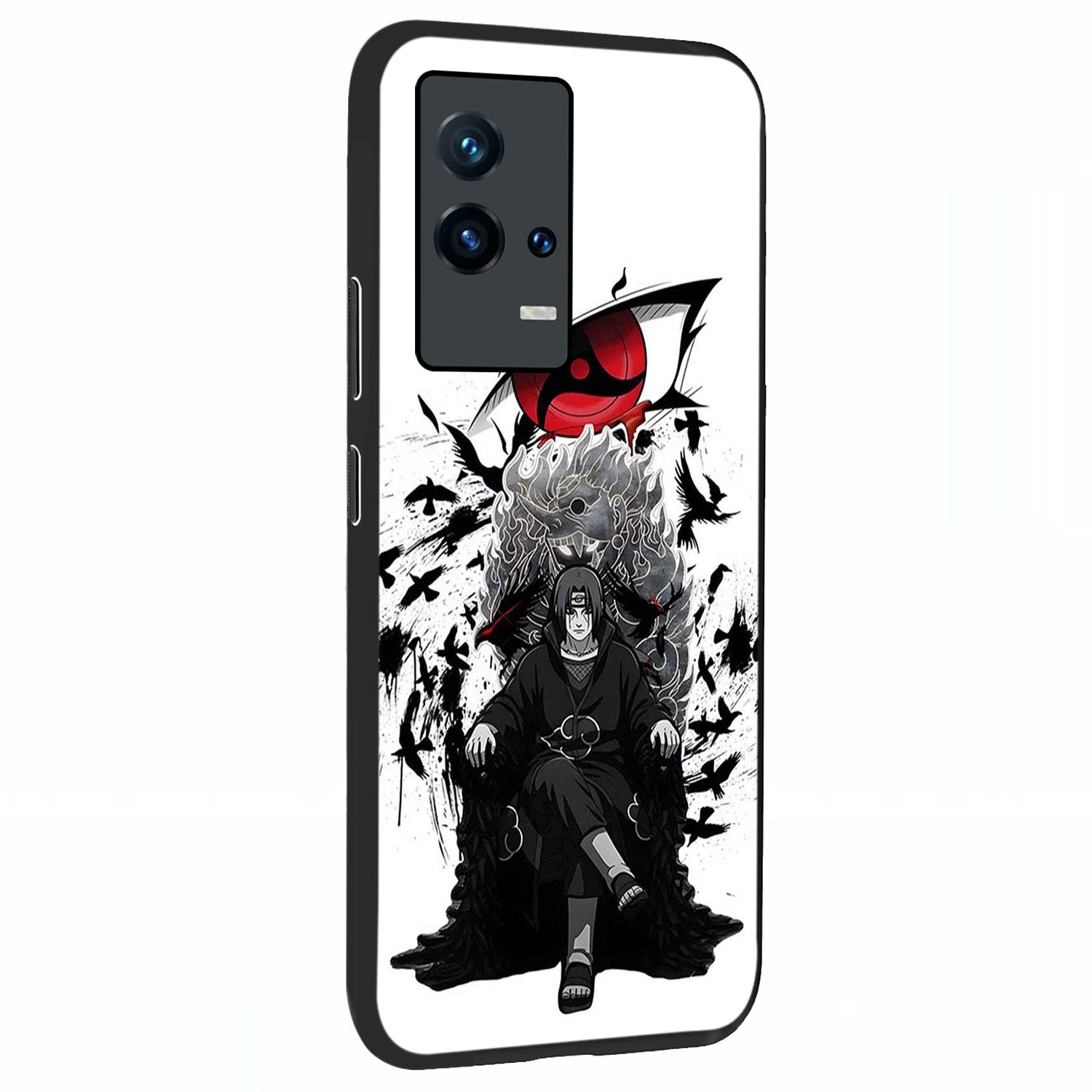 Uchiha Shadow Throne Glass Case upright view showcasing magical underwater galaxy artwork with vibrant cosmic theme.