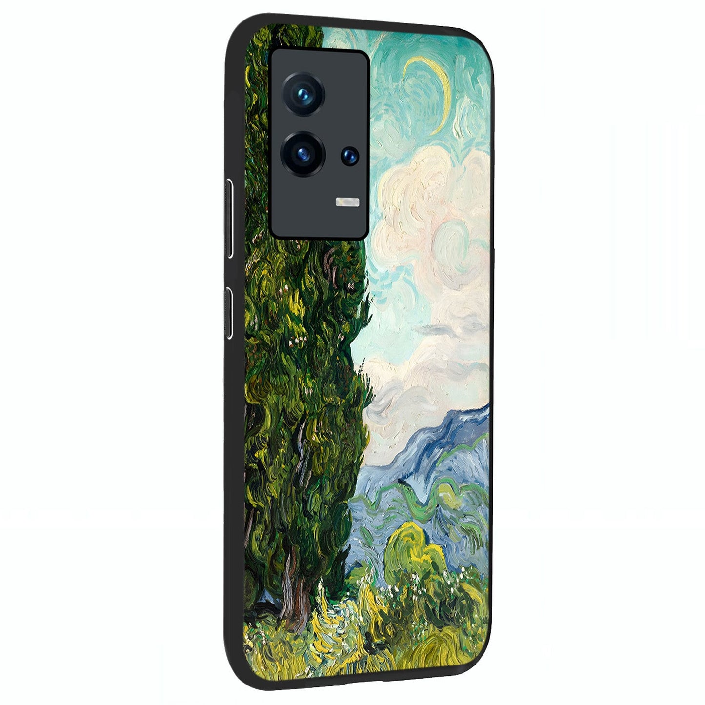 Van Gogh Vintage Art Glass Case upright view showcasing elegant vintage painting artwork with artistic heritage theme.