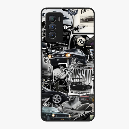 Aesthetic Dark Love Glass Case showing flat back view with dark romantic artwork and glossy glass finish.