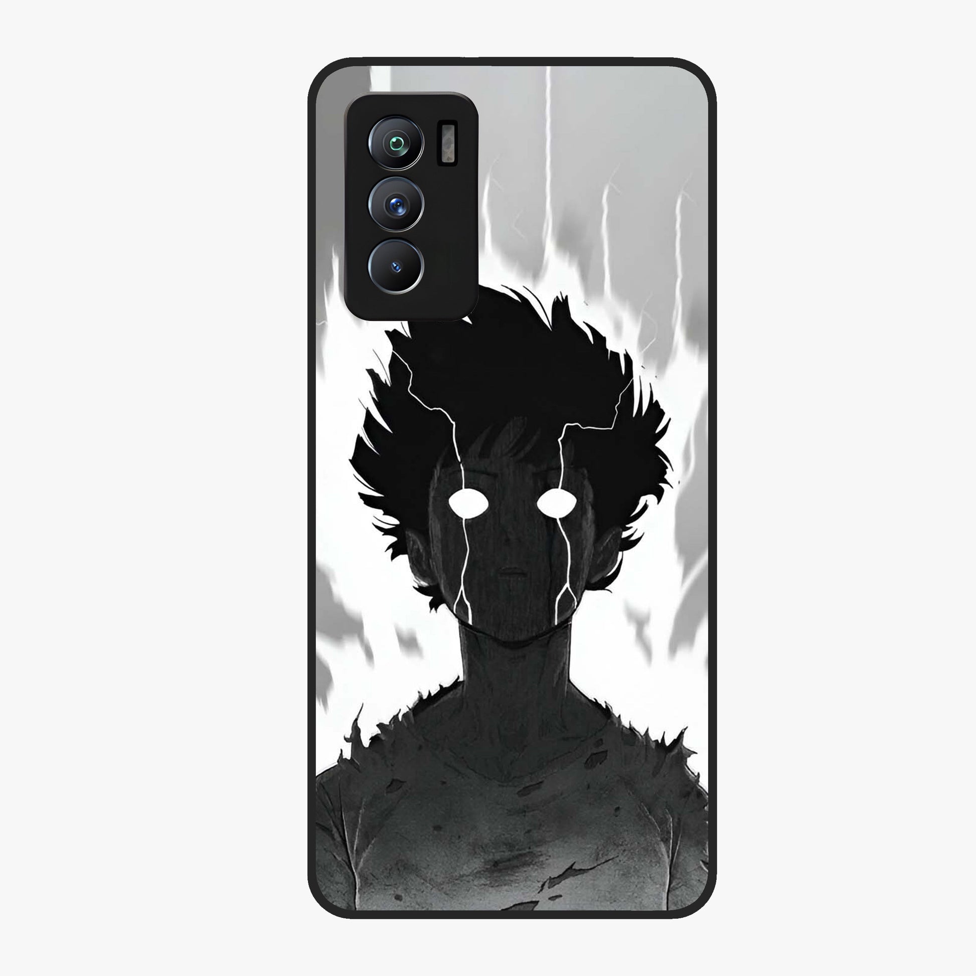 Awakened Inner Rage Glass Case showing flat back view with intense artistic artwork and glossy glass finish.