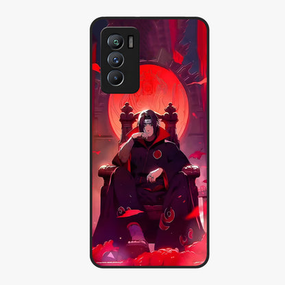 Blood Moon Sovereign Glass Case showing flat back view with mystical blood moon artwork and glossy glass finish.