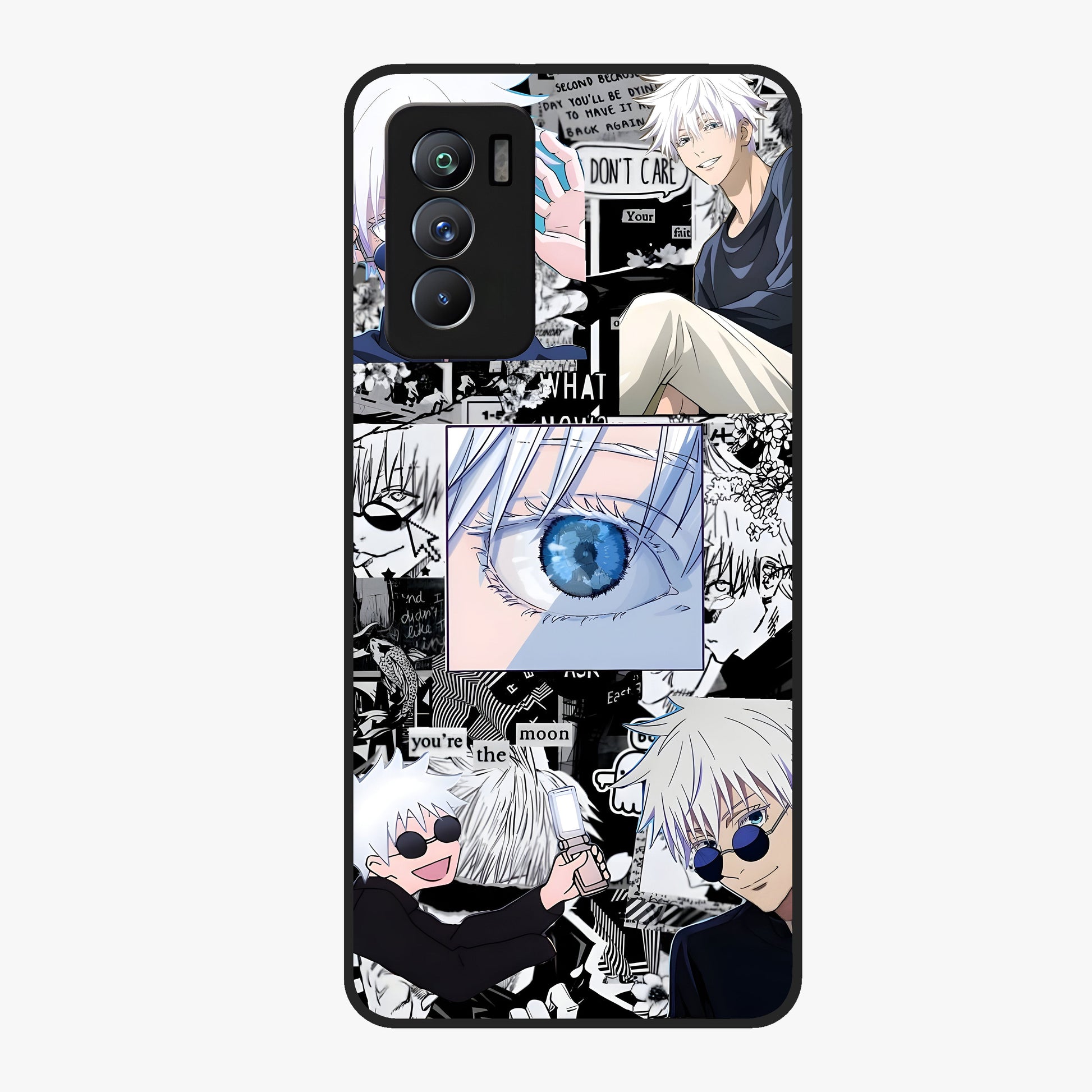 Infinity Sorcerer Chaos Glass Case showing flat back view with mystical sorcerer themed artwork and glossy glass finish.