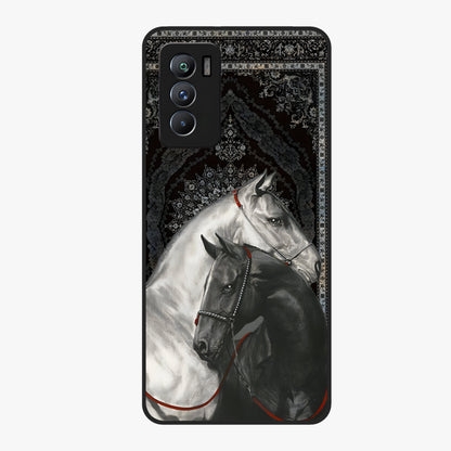 Majestic Ride Legacy Glass Case showing flat back view with powerful automotive inspired artwork and glossy glass finish.