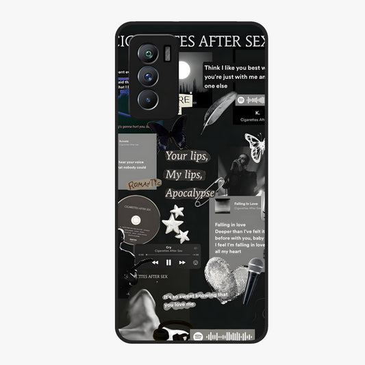 Midnight Love Echo Glass Case showing flat back view with romantic midnight themed artwork and glossy glass finish.