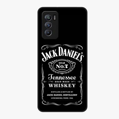 Vintage Whiskey Heritage Glass Case showing flat back view with classic whiskey inspired artwork and glossy glass finish.