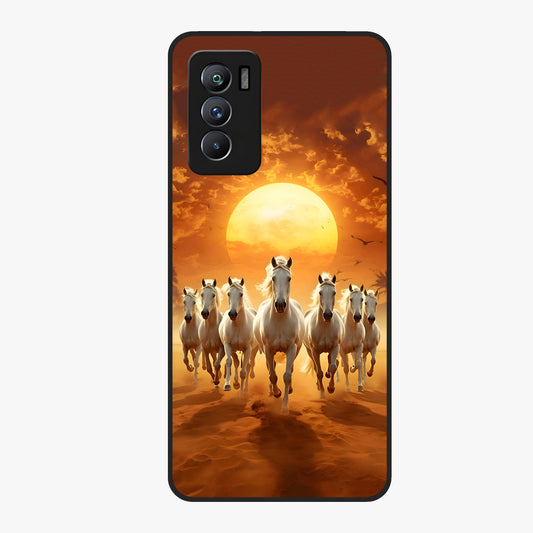 Wild Sunset Majesty Glass Case showing flat back view with majestic sunset landscape artwork and glossy glass finish.