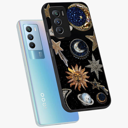 Celestial Gem Constellations Glass Case displayed in angled mockup highlighting gemstone inspired constellation design.