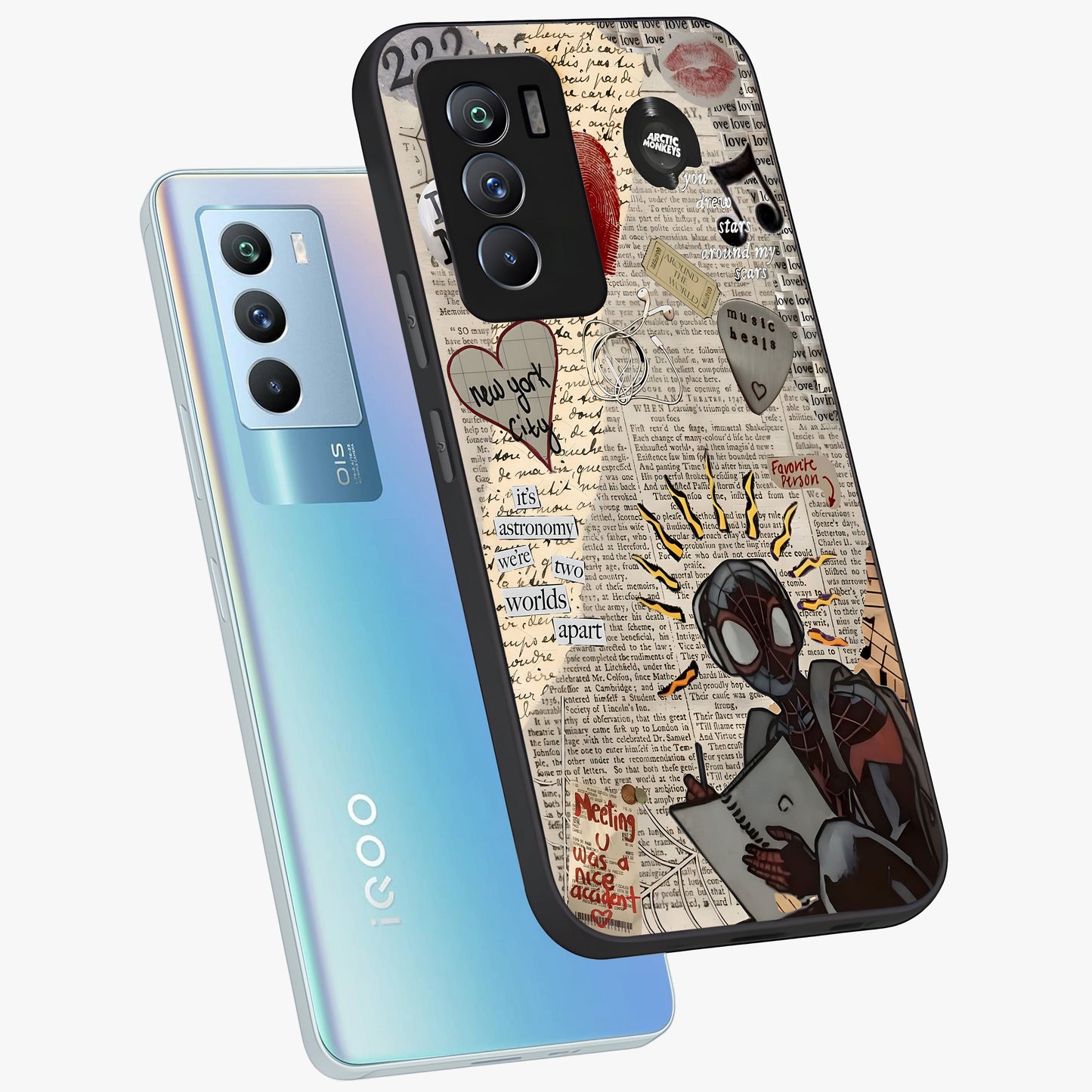 City Dream Sketch Glass Case displayed in angled mockup highlighting minimal city illustration with aesthetic sketch style.
