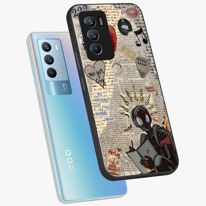 City Dream Sketch Glass Case displayed in angled mockup highlighting minimal city illustration with aesthetic sketch style.