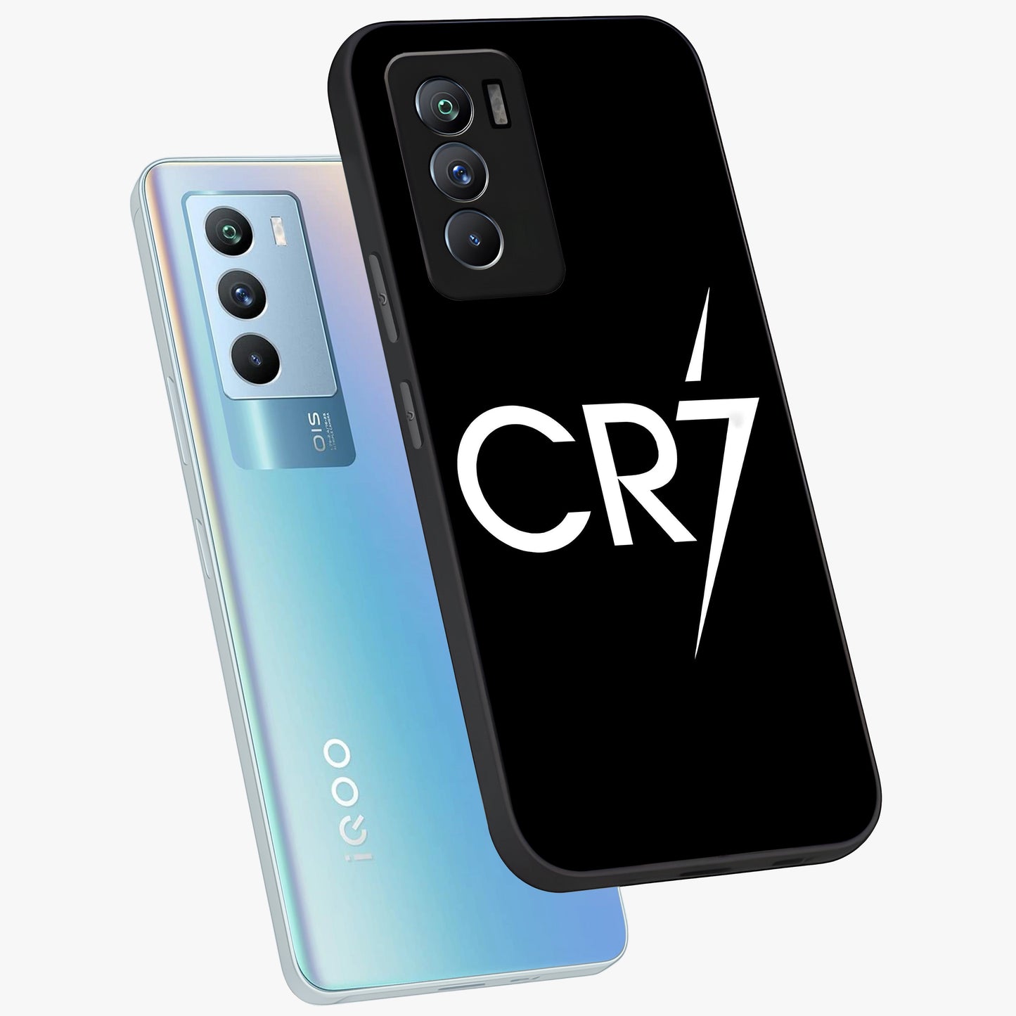 Cr7 Elite Strike Glass Case displayed in angled mockup highlighting powerful sports graphic with bold athletic theme.