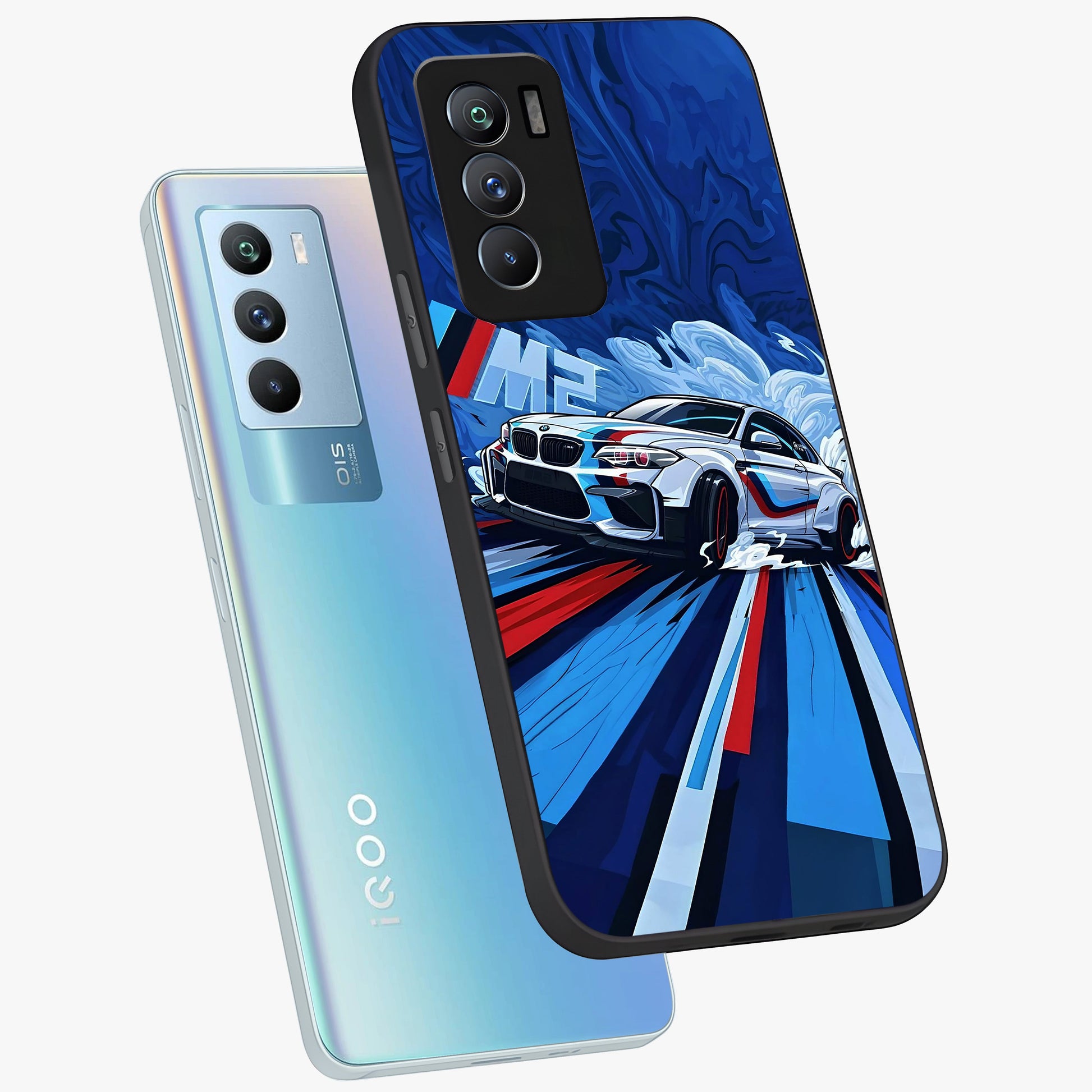 Drift Power Rush Glass Case displayed in angled mockup highlighting powerful drift car design with sporty aesthetic style.