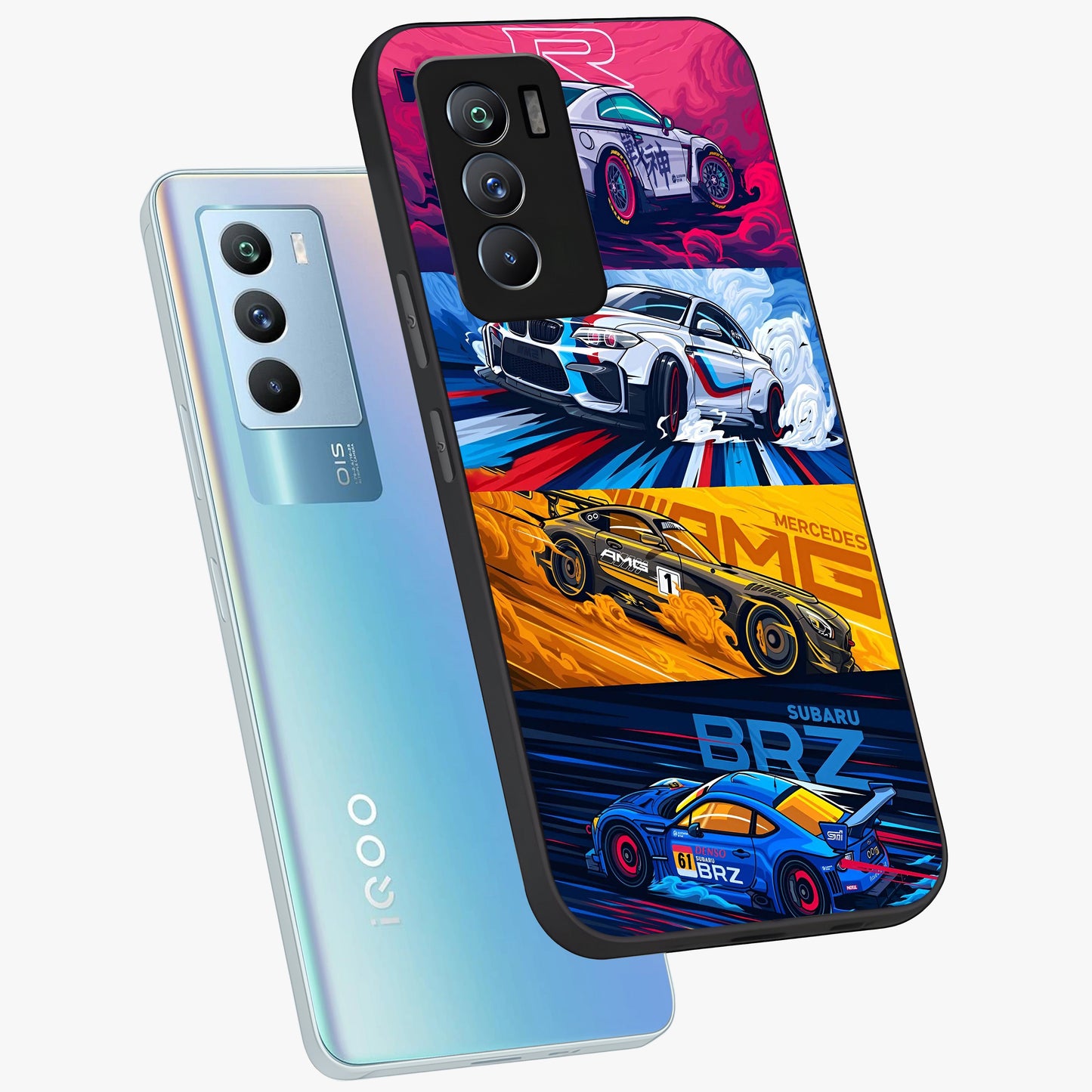 JDM Sports Car Glass Case displayed in angled mockup highlighting sleek Japanese racing car design with automotive aesthetic.