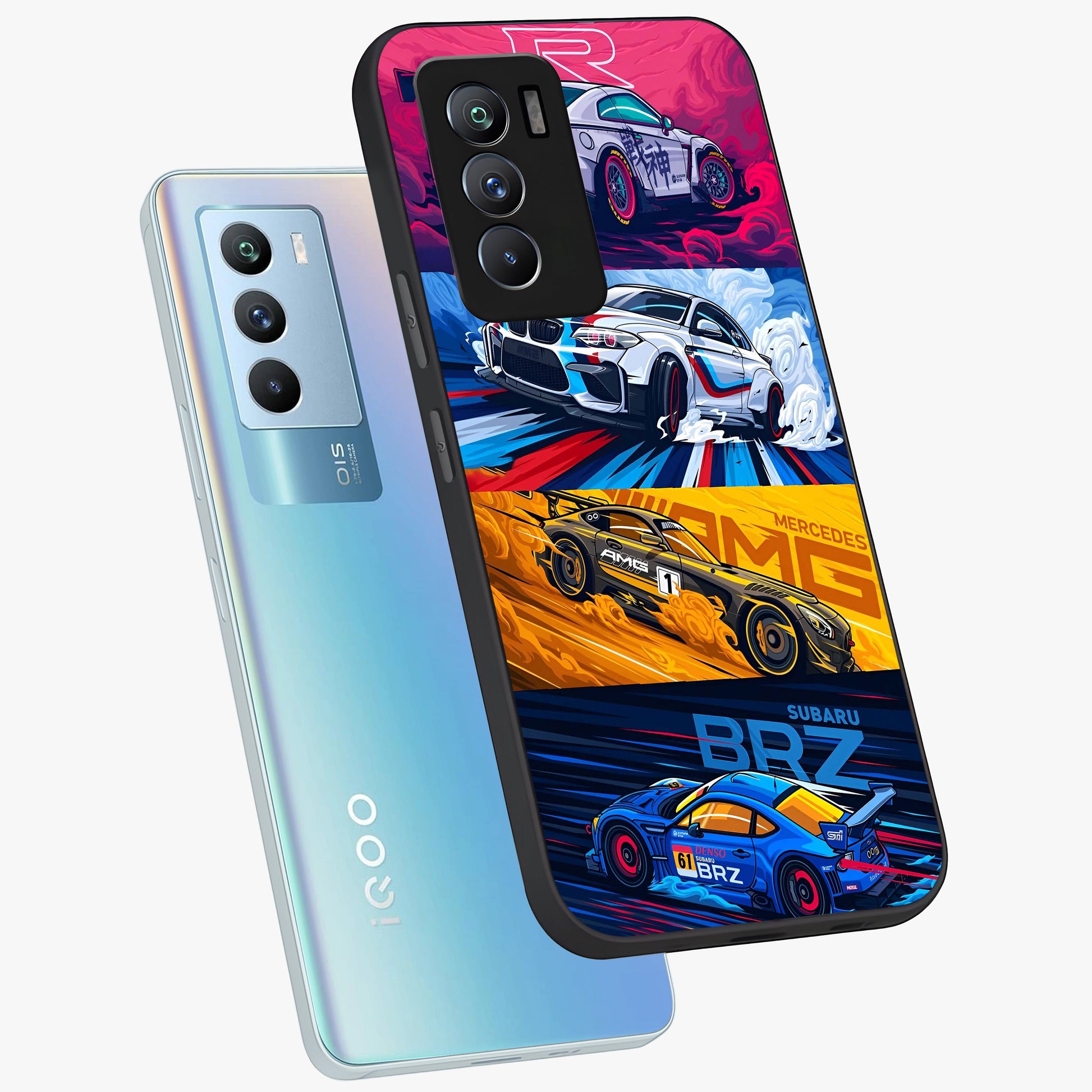 JDM Sports Car Glass Case displayed in angled mockup highlighting sleek Japanese racing car design with automotive aesthetic.