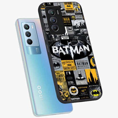 Knight Gotham Rise Glass Case displayed in angled mockup highlighting powerful knight silhouette design with dramatic aesthetic.