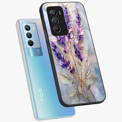 Lavender Dream Glow Glass Case displayed in angled mockup highlighting dreamy purple glow design with soft artistic style.