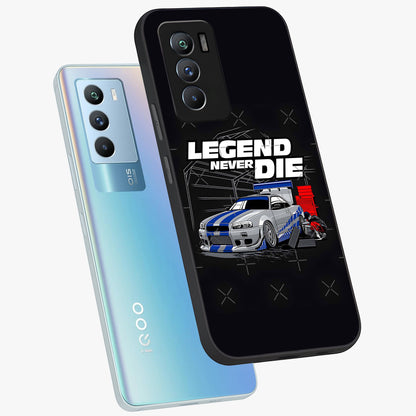 Midnight Racing Legacy Glass Case displayed in angled mockup highlighting dynamic automotive design with bold midnight aesthetic.